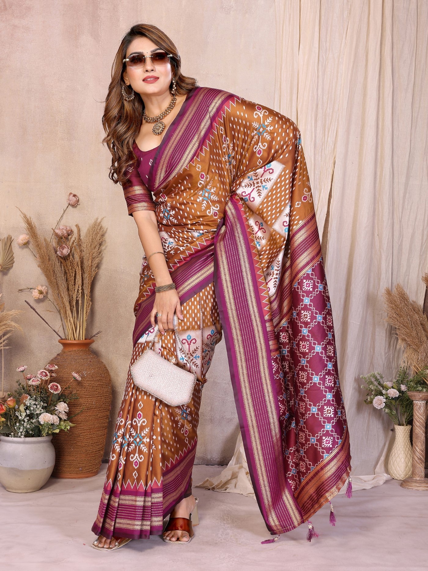 Mustard Soft Silk Saree With Traditional Weaving