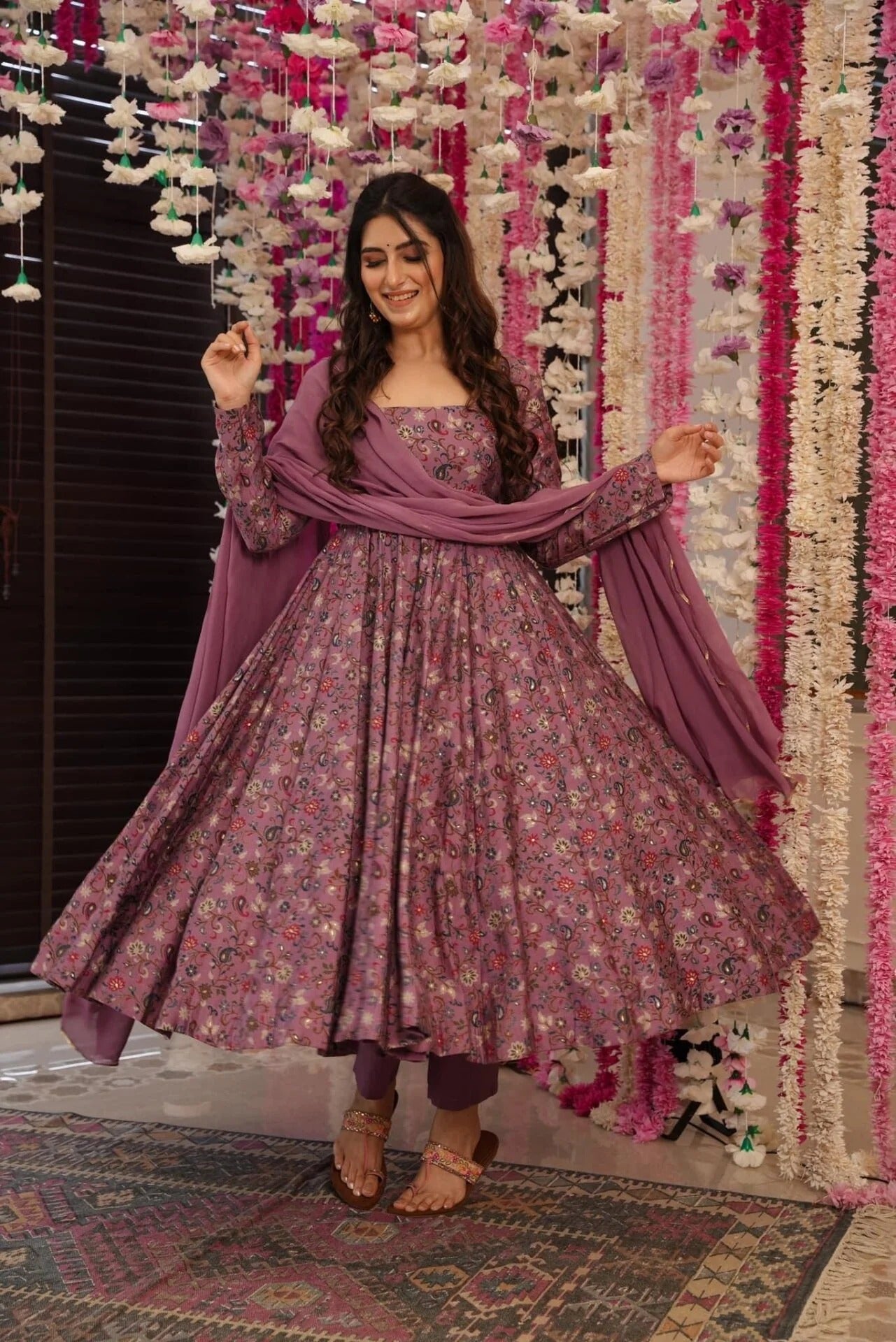 Onion Rayon Kurta Pant Set With Foil Print
