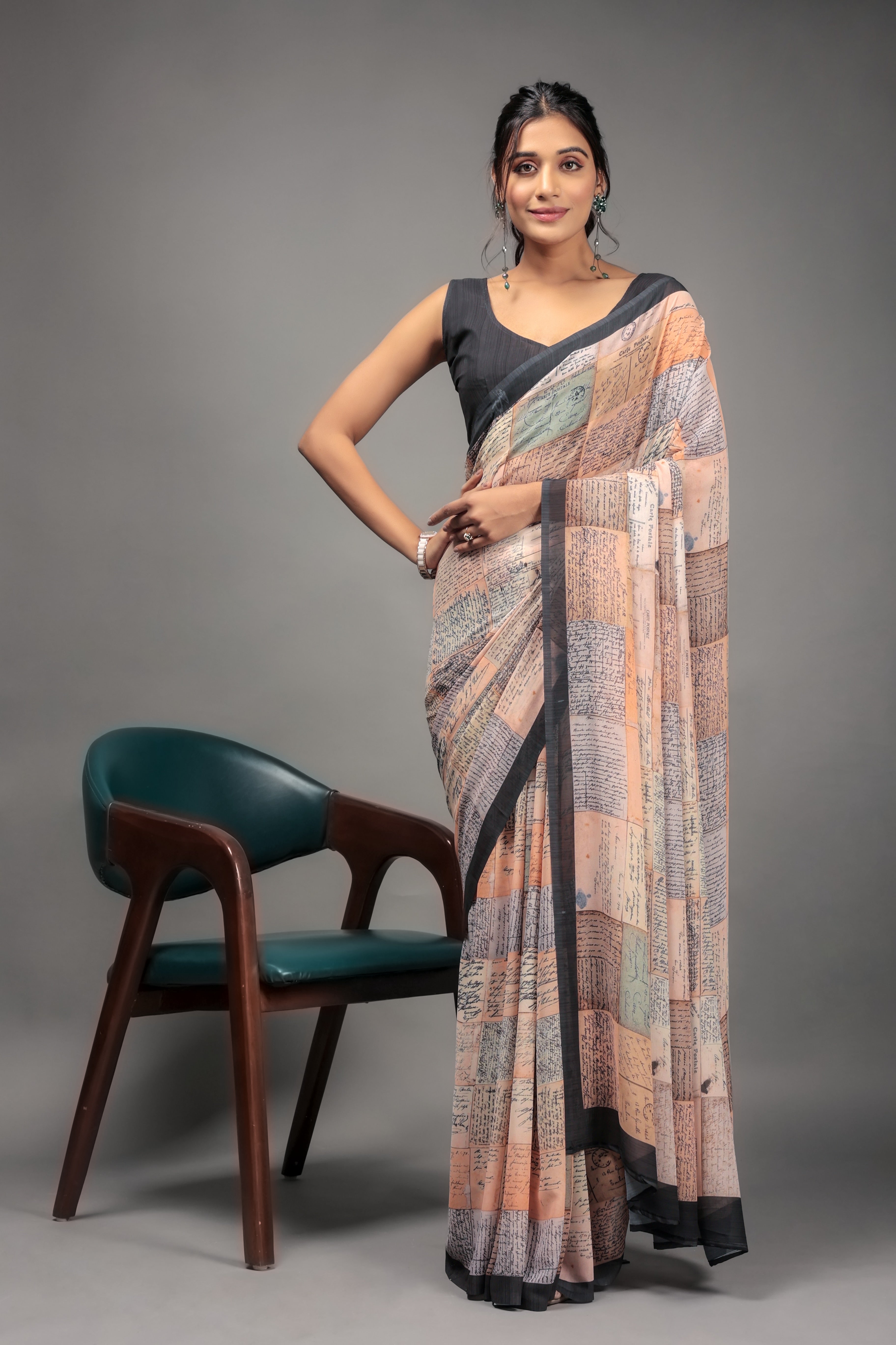 Orange Georgette Designer Printed Graceful Ethnic Saree