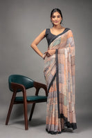Orange Georgette Designer Printed Graceful Ethnic Saree