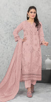 Orange Pakistani Salwar Suit With Heavy Embroidery Work