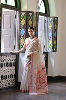 Peach Beautiful Muga Cotton Summer Special Festive Saree