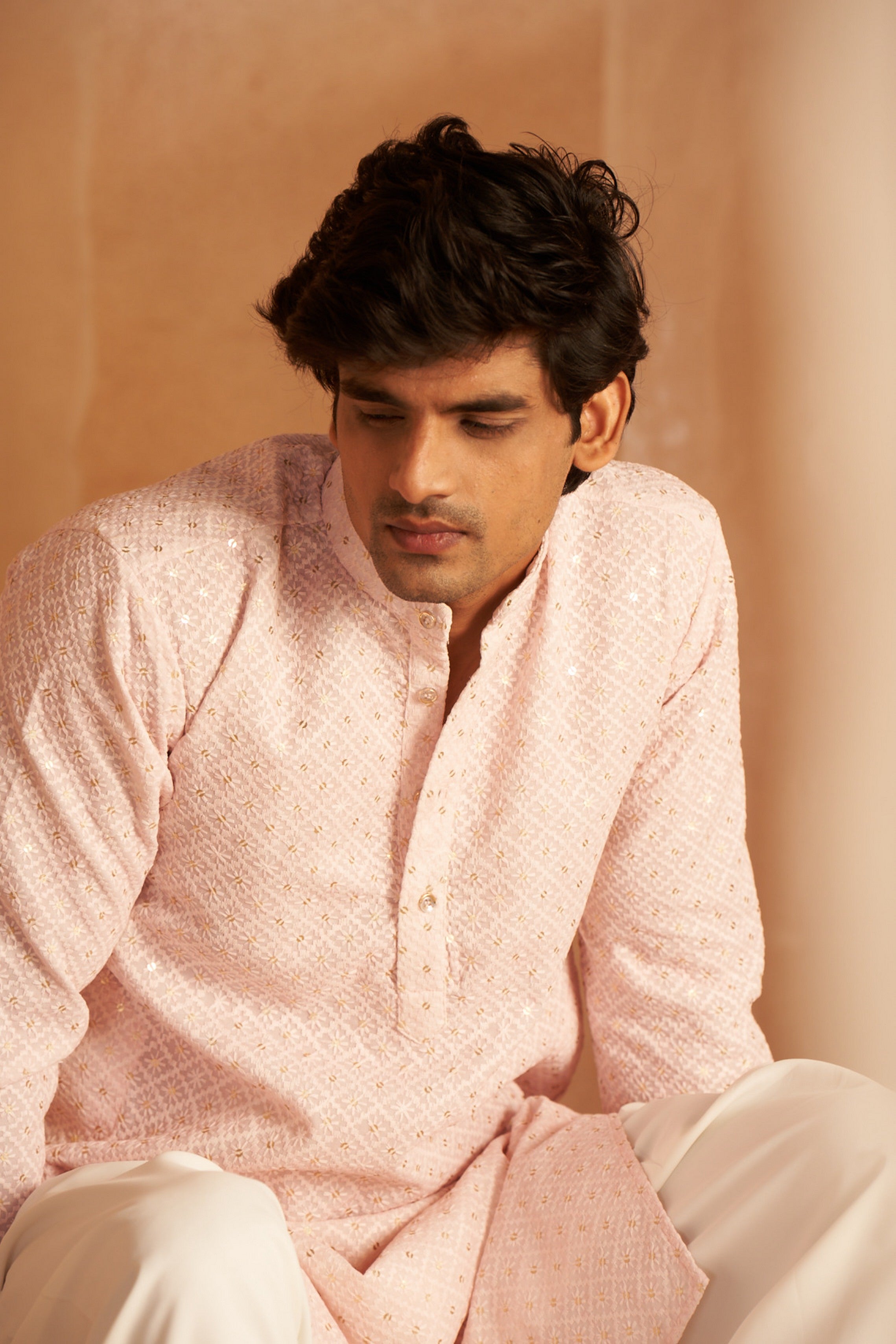 Pink Chikankari Viscose Kurta Payjama – Festive and Feminine Appeal