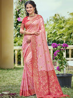 Pink Color Classic Banarasi Silk Saree