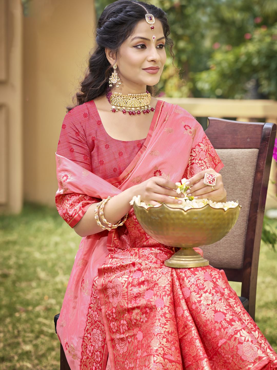 Pink Color Classic Banarasi Silk Saree