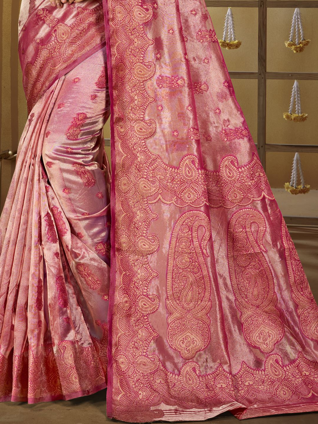 Pink Color Festive Wear Silk Saree