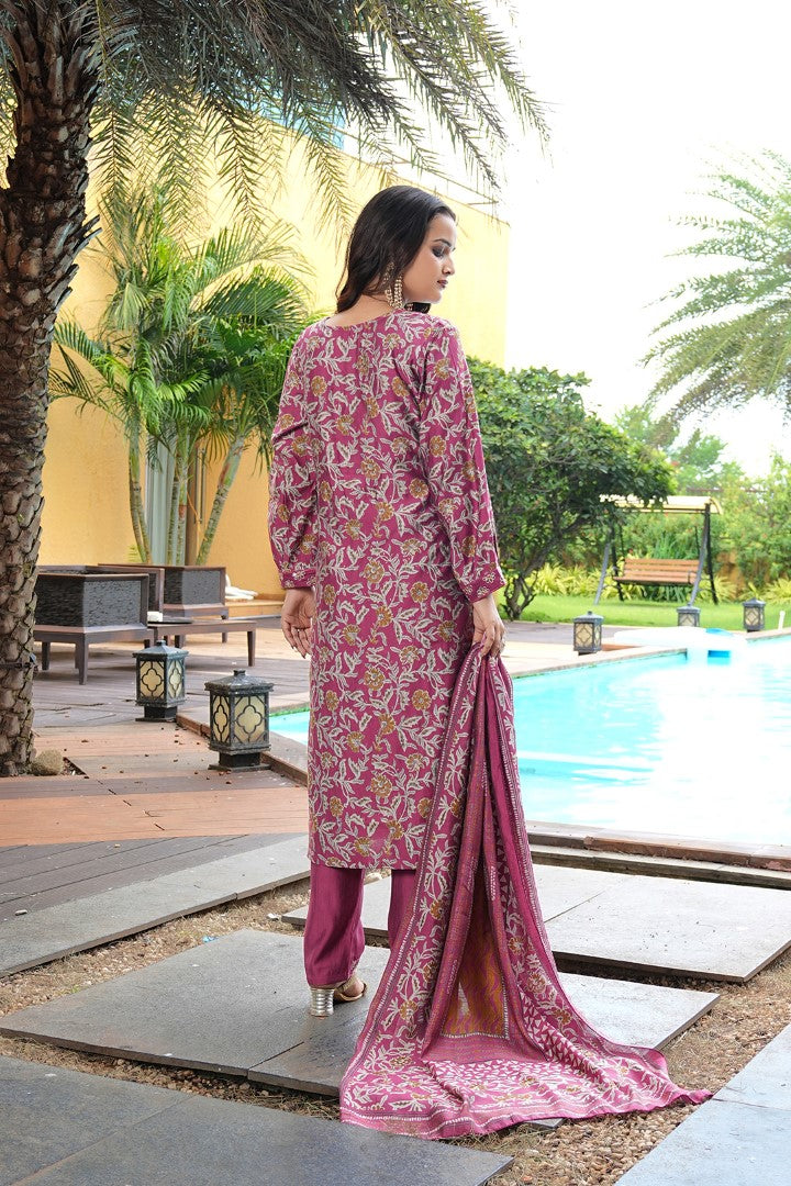 Pink Cotton Silk Designer Suit Set With Artisan Embroidery