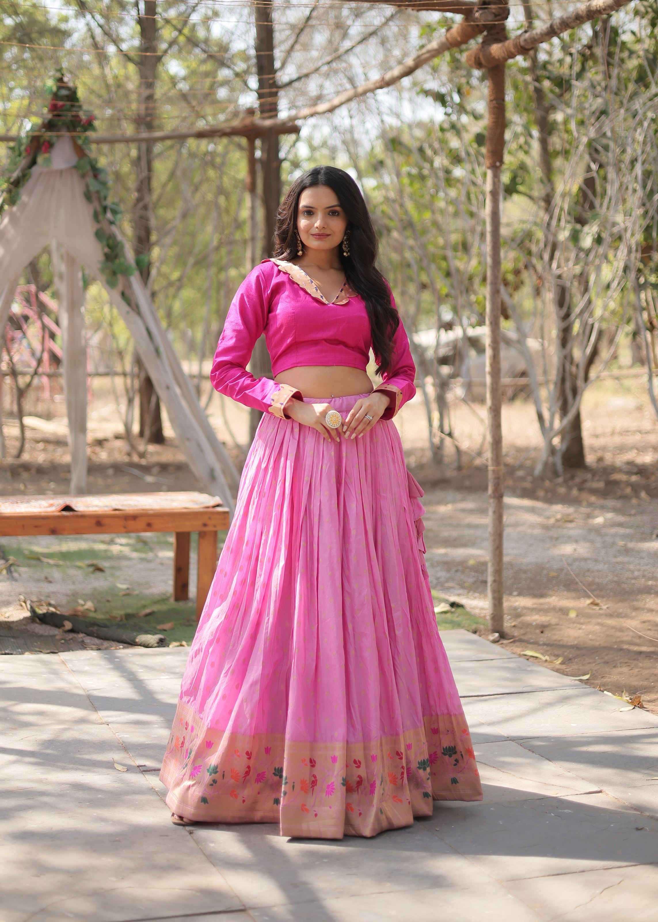Pink Lehenga Choli with Heavy Embroidery work