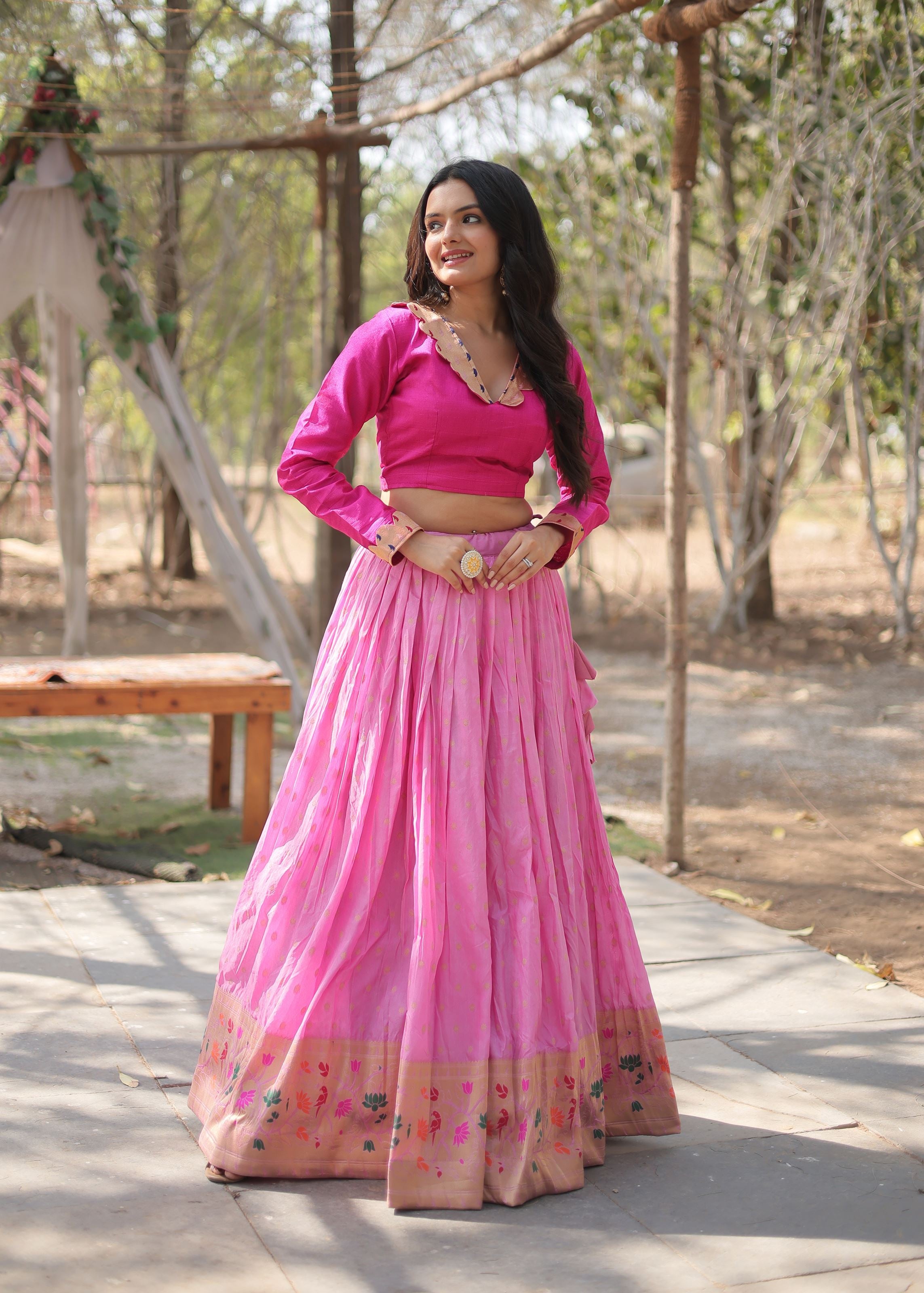 Pink Lehenga Choli with Heavy Embroidery work
