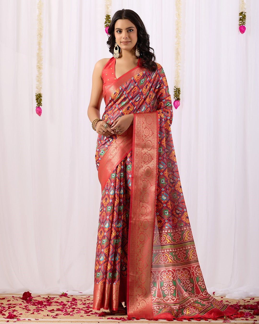 Pink Soft Lichi Silk Saree With Digital Printed Elegant Festive Saree