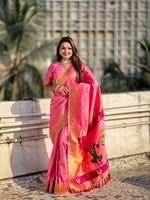 Pink Soft Silk Woven Vitthala Designer Traditional Ethnic Saree