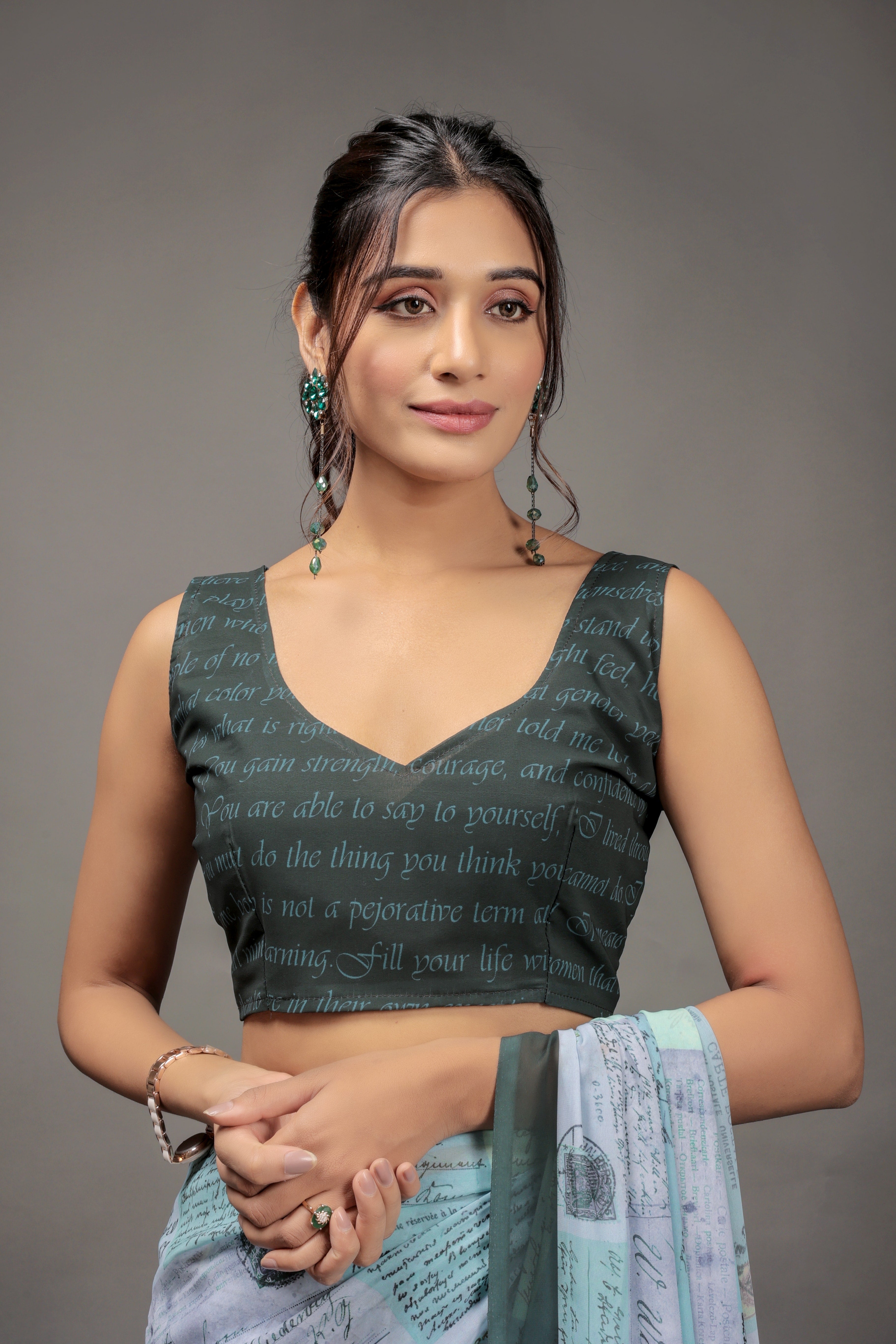 Pista Green Georgette Designer Printed Graceful Ethnic Saree