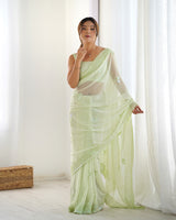 Pista Smart And Sparkling Bollywood Party Style Sequins Work Saree