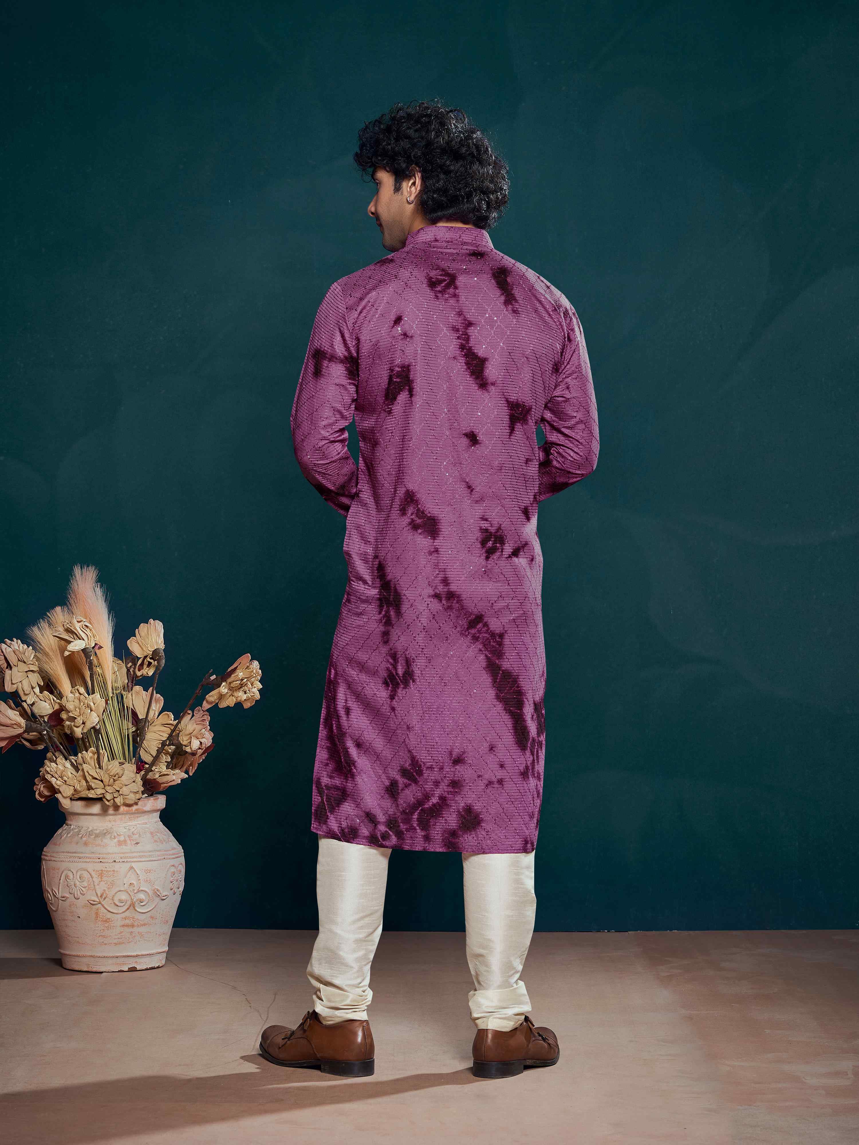 Maroon Kurta Payjama with Sequins Embroidery – Perfect for Festive Events