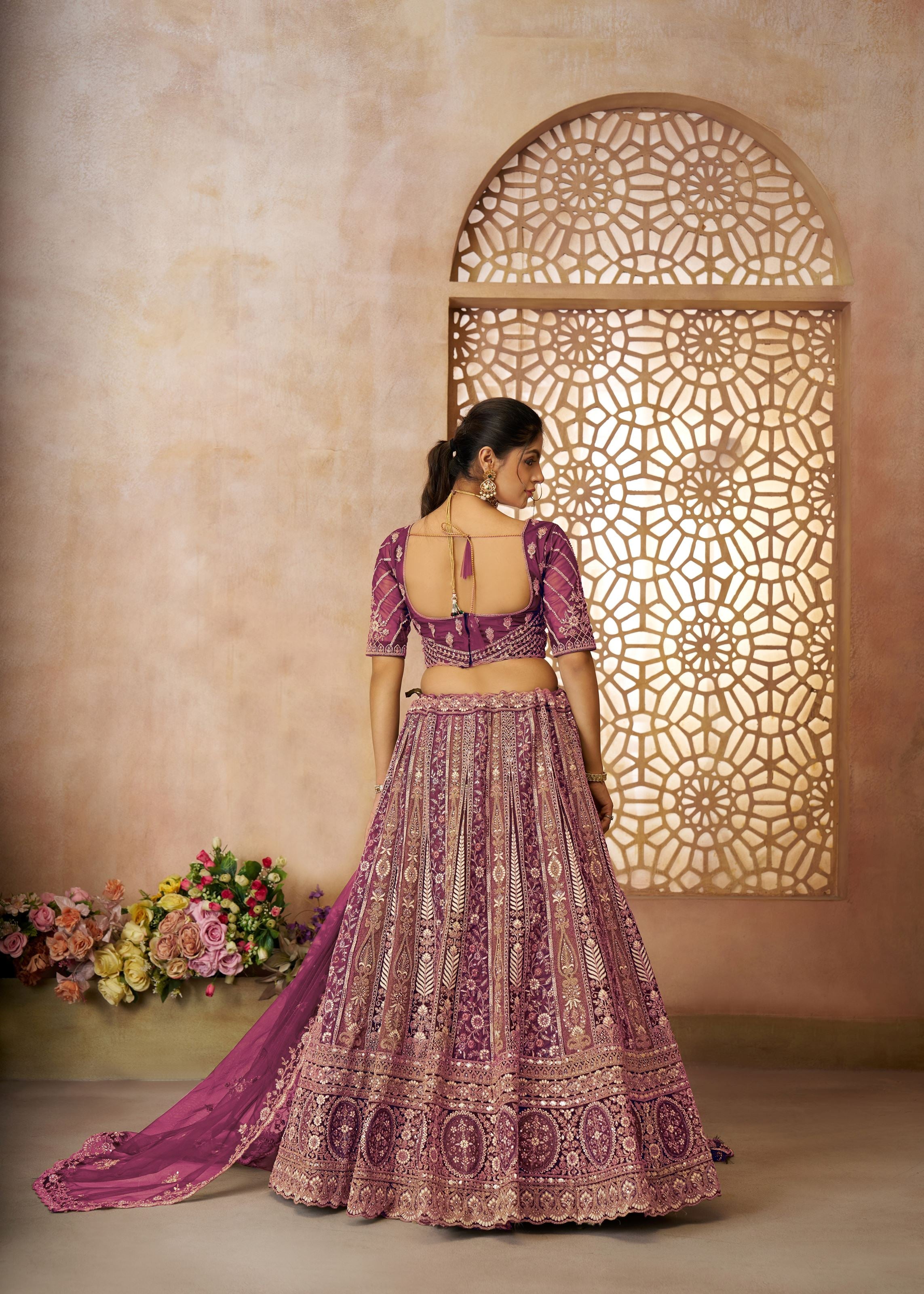 Radiant Purple Bridal lehenga