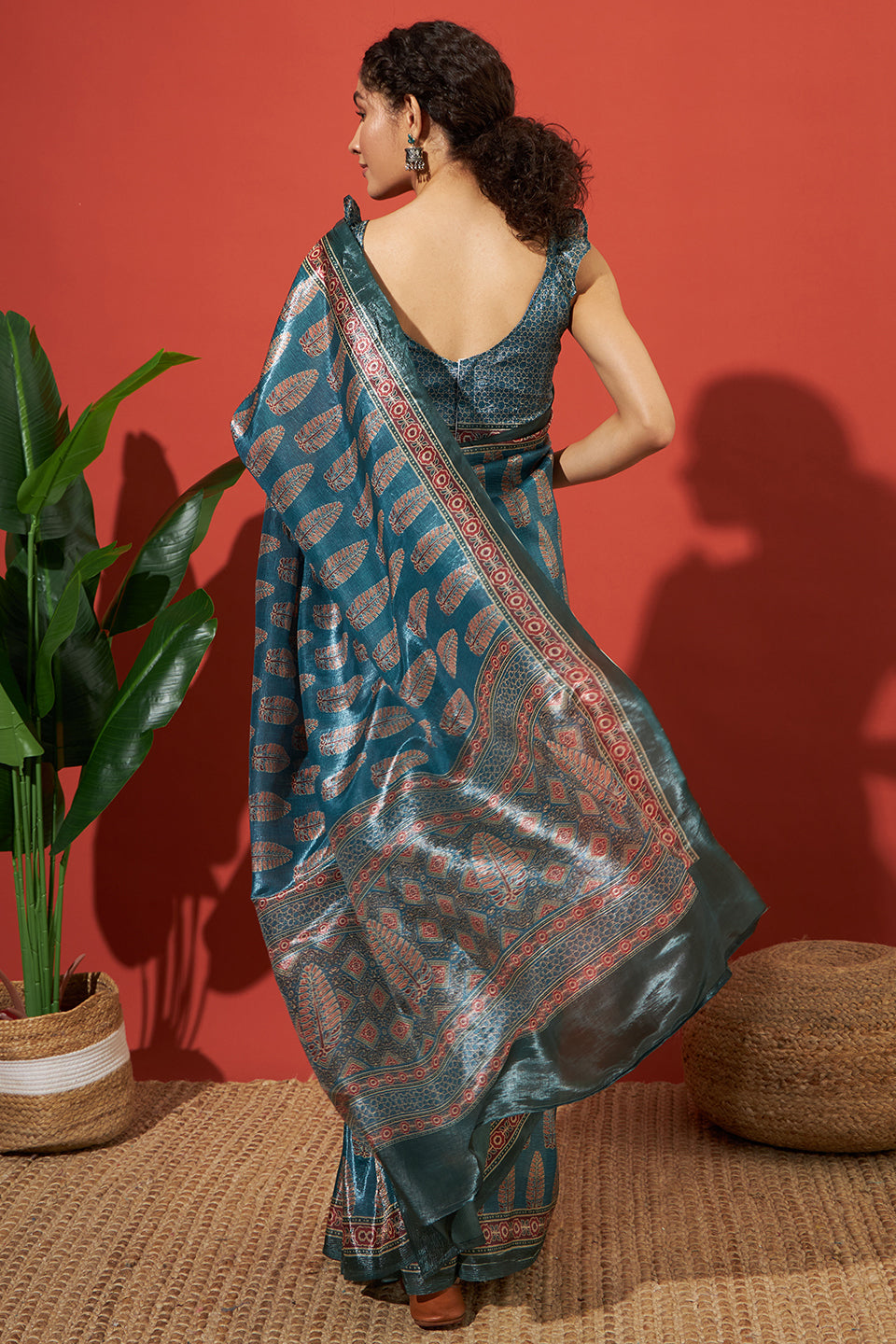 Rama Beautiful Tissue Designer Printed Festive Wear Saree