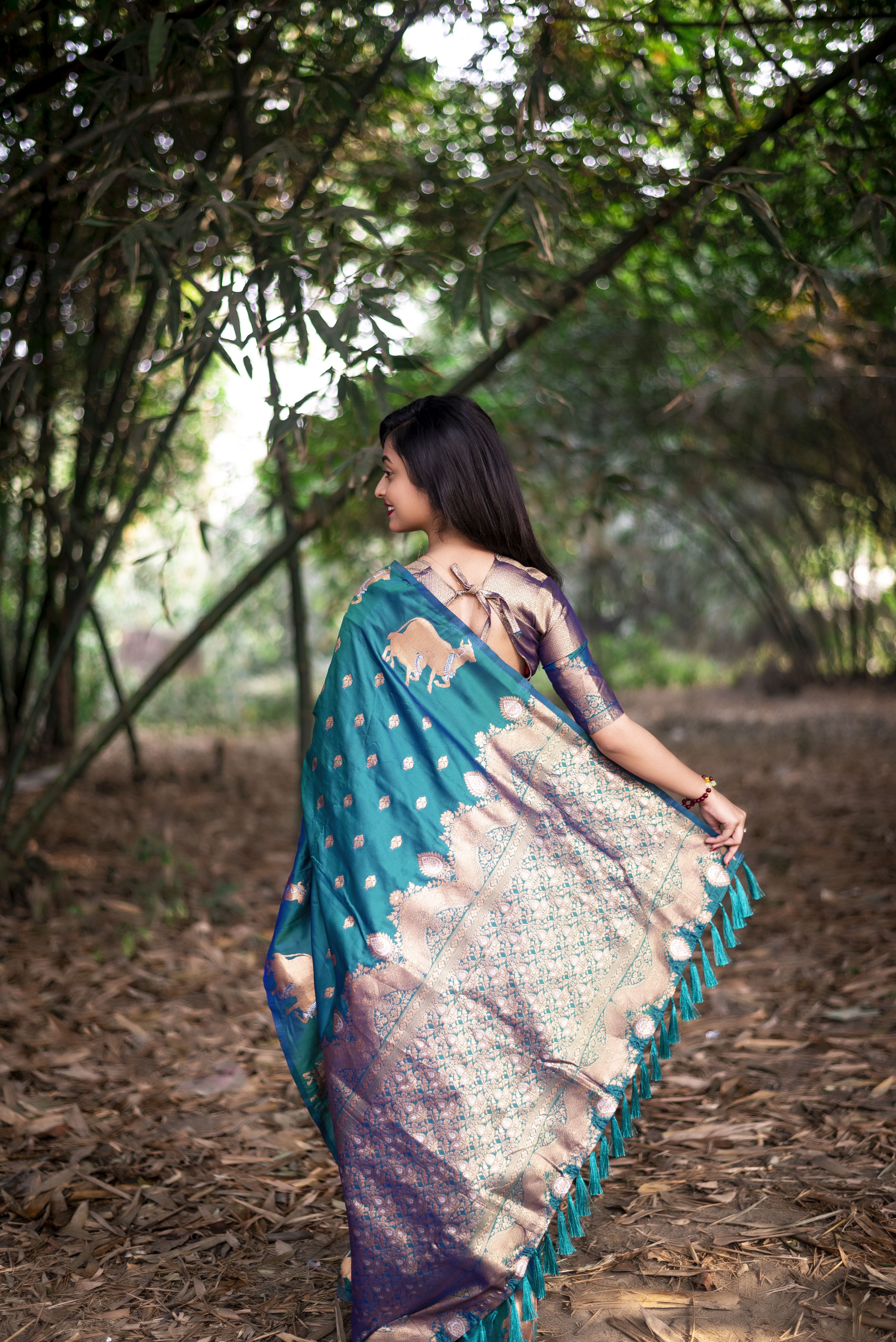 Rama Beautiful Woven Jari Nandi Designer Moonga Silk Saree