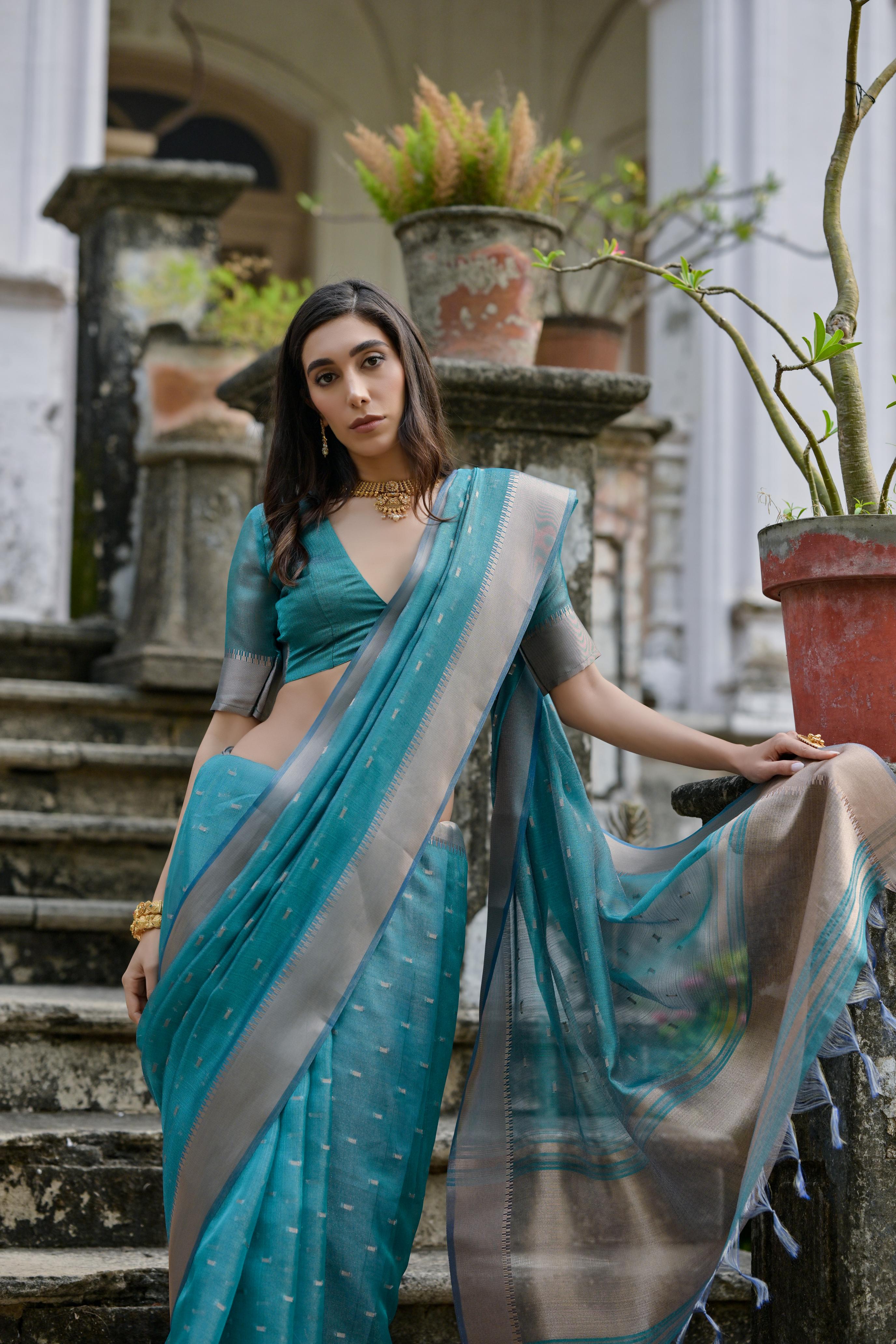 Rama Kalyani Silk Elegant Designer Festive Wear Heavy Woven Designer Saree