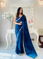 Rama Ready To Wear Fendy Satin Saree Designed With Lace Border