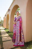 Rani Paithani Silk Saree with Meenakari Zari and Pallu