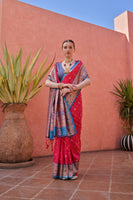 Rani Paithani Silk Saree with Paithani Pallu and Zari Butti