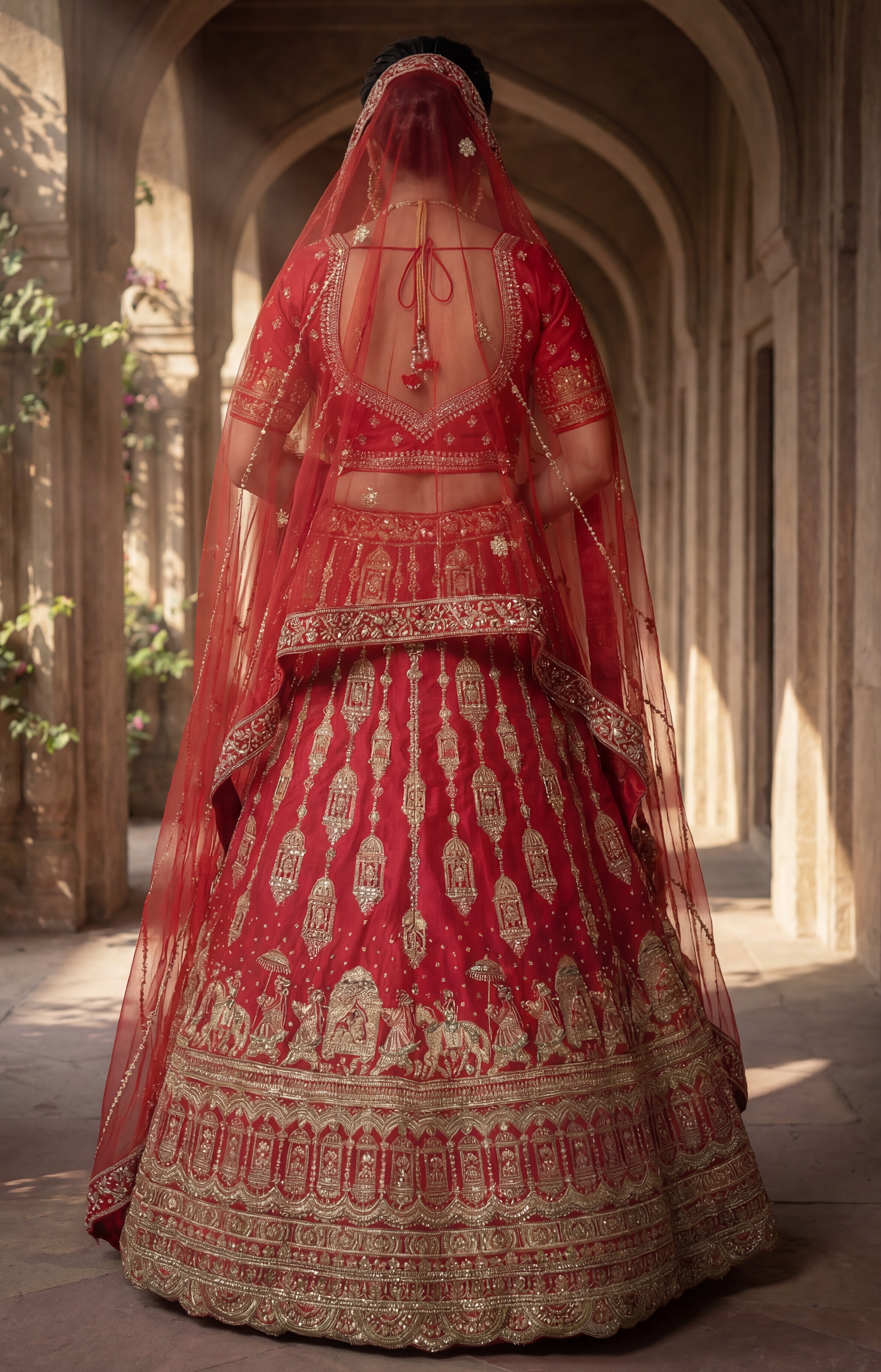 Red Silk Lehenga Choli With Heavy Embroidery With Sequins Work