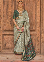 Sage PV Silk Saree with  Printed