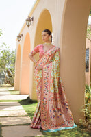 Sea Green Paithani Silk Saree with Meenakari Zari and Pallu