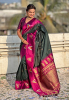 Traditional Woven Balaji Tilak Designer Woven Soft Silk Green Saree