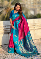 Traditional Woven Balaji Tilak Designer Woven Soft Silk Pink Saree