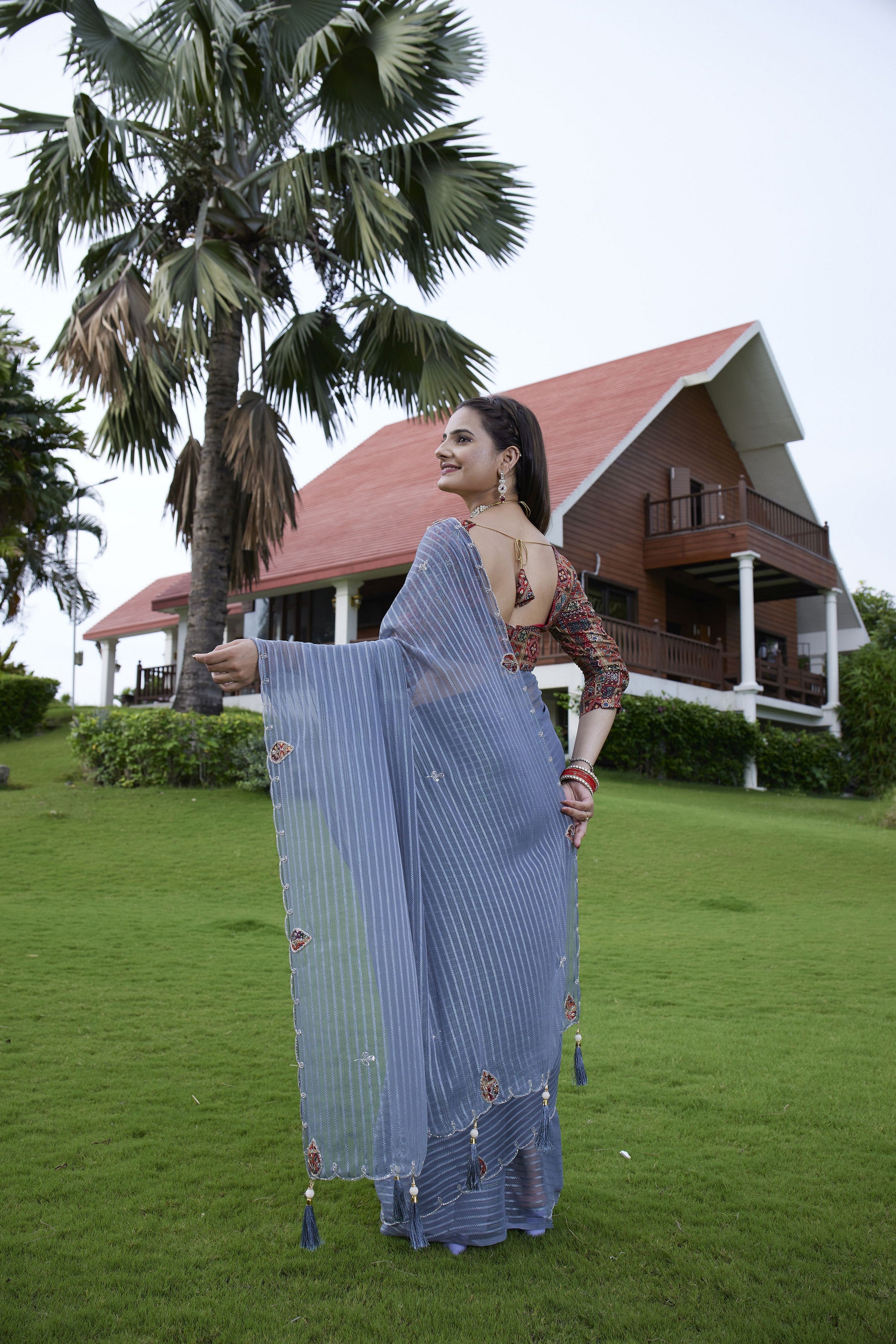 White Beautiful Summer Special Sophisticated Ethnic Saree