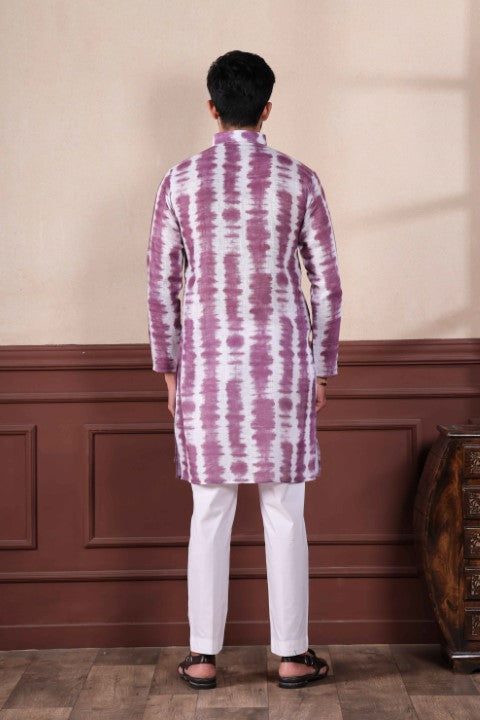 Wine Linen Digital Printed Graceful Kurta Pajama