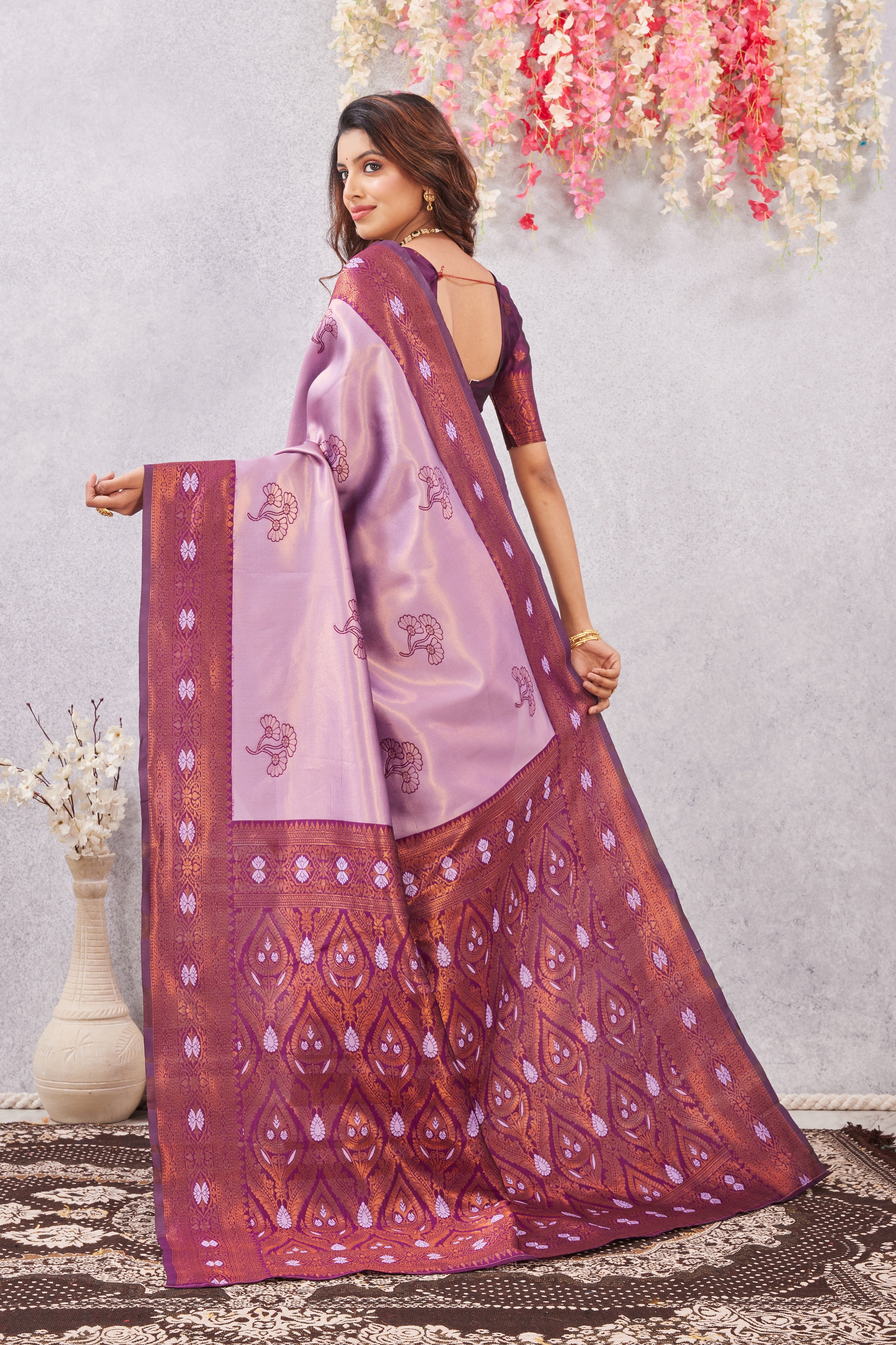 Wine Purple Banarasi Silk Saree with Rich Pallu & Elegant Jacquard Jari Work