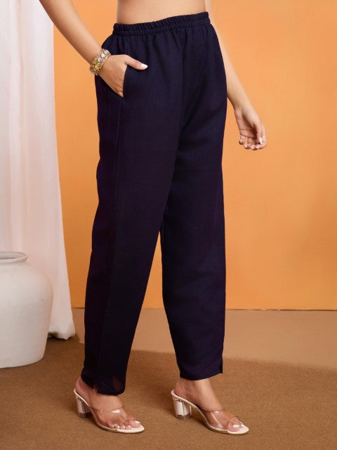 Wine Vichirta Silk Kurta Pant With Thread Embroidery Sequins Work
