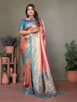 Woven Heavy Designer Banarasi Tissue Silk Red Ethnic Ceremonial Saree